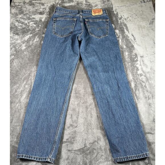 Levis 550 Jeans‎ Mens 30x32 Blue Dark Wash Relaxed Fit Cowboy Biker Worker Denim - Picture 7 of 14